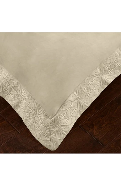Shop Pure Parima Ariane Embroidered 100% Cotton Duvet Cover Set In Tan
