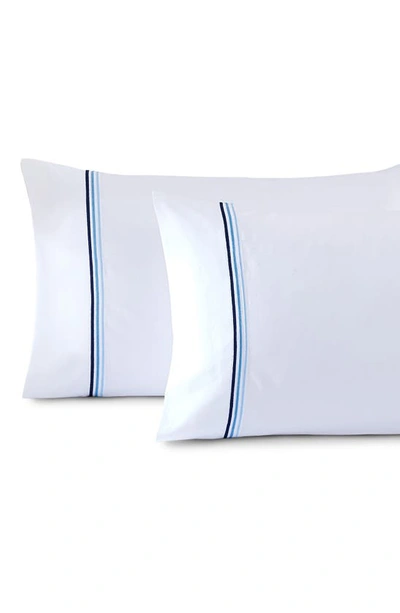 Shop Pure Parima 700 Thread Count 100% Certified Egyptian Cotton Sateen Bratta Embroidery Triple Luxe Sat In Ocean