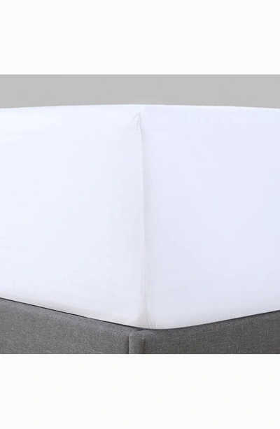 Shop Pure Parima Sateen Fitted Sheet In White