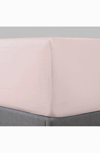 Shop Pure Parima 500 Thread Count 100% Certified Egyptian Cotton Sateen Sateen Fitted Sheet In Soft Peach