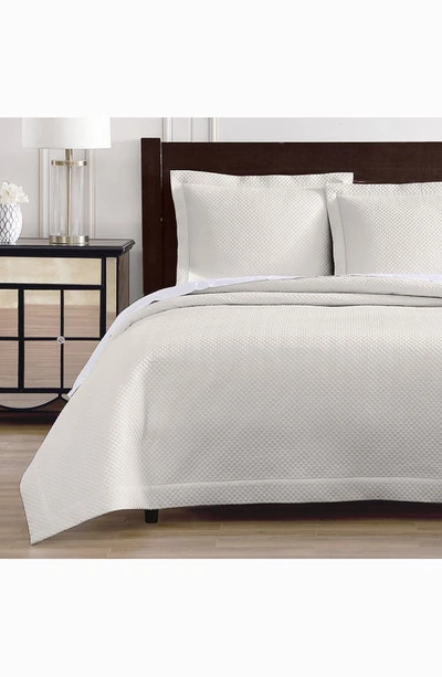 Shop Pure Parima Diamond Quilted Coverlet & Sham Set In Ivory