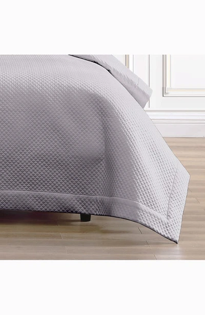 Shop Pure Parima Diamond Quilted Coverlet & Sham Set In Grey