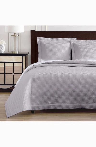 Shop Pure Parima Diamond Quilted Coverlet & Sham Set In Grey
