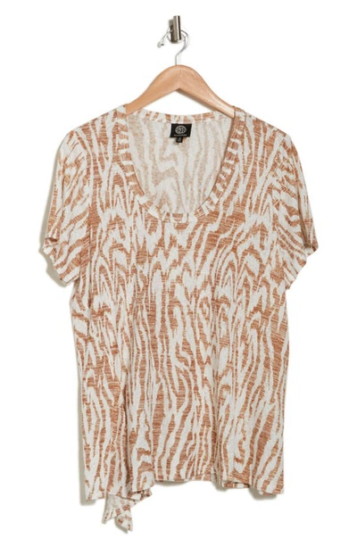 Shop Bobeau Side Tie T-shirt In Golden Brown Ziger