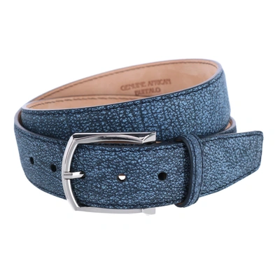 Shop Trafalgar 40mm Genuine Water Buffalo Leather Belt In Blue