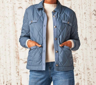 Shop Nic + Zoe Knit Trim Jacket In Blue