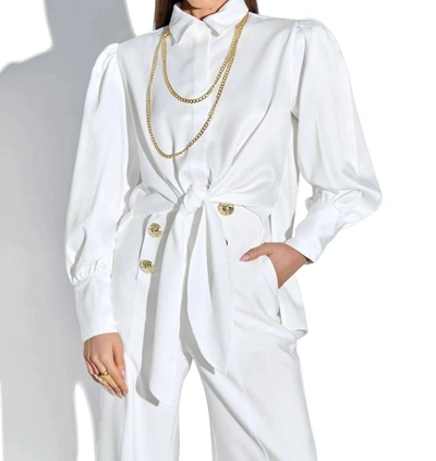 Cristina Sabatini Alessia Long Sleeve Blouse In Off White In White
