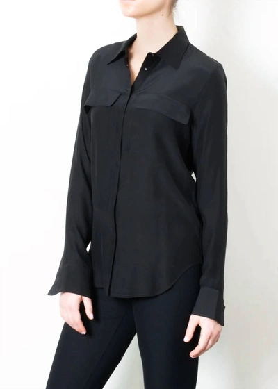 Shop Elaine Kim Silk Charmeuse Shirt In Black