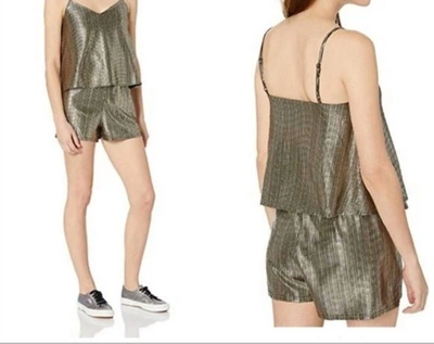 Bb Dakota Foil Romper In Gold In Gold