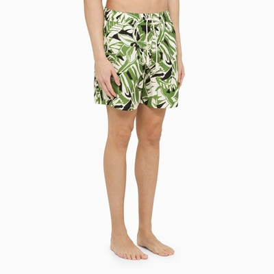 Shop Palm Angels Multicolor Printed Swim Boxer Shorts In Green