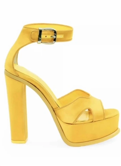 Shop Mcq By Alexander Mcqueen Butterfly Platform Sandal 130mm In Yellow