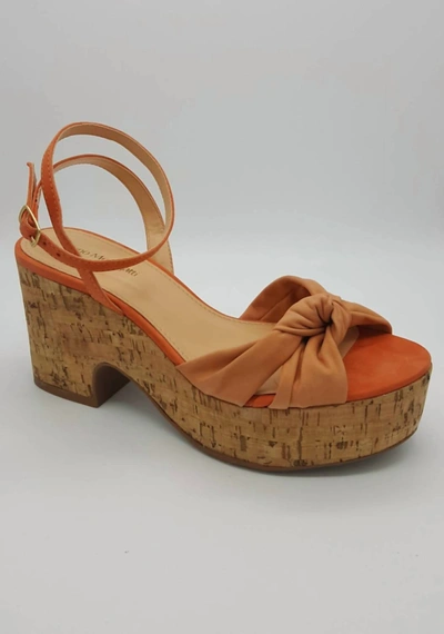 Bruno Menegatti Donna Wedge Sandal In Orange In Orange