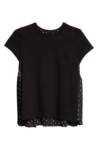 Shop Sacai Women's Polka Dot Print Jersey T Shirt In Black