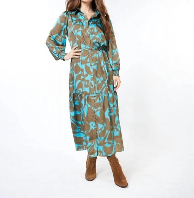 Shop Esqualo Expressive Long Root Dress In Roots Print In Multi