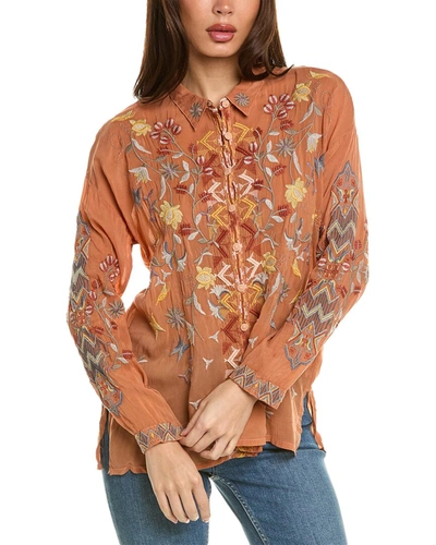 Shop Johnny Was Girly Blouse In Brown
