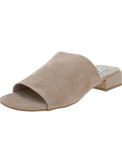 Shop Steve Madden Anders Womens Padded Insole Slide Mule Sandals In Beige