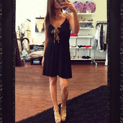 Shop Cleobella Cordoba Tie Front Dress In Black