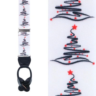 Shop Trafalgar Mccallister Contemporary Christmas Tree Silk Button End Braces In White
