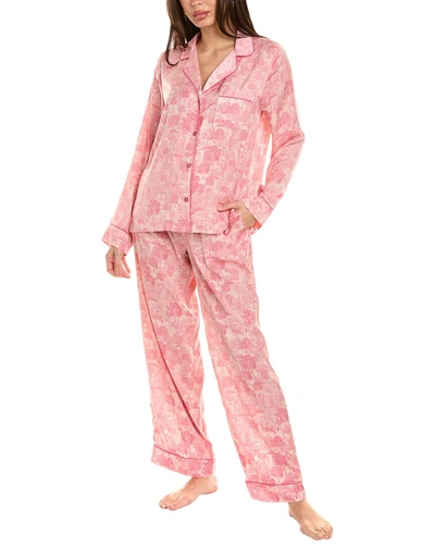 Shop Dkny Notch Top & Pant Sleep Set In Pink
