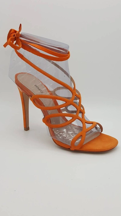 Schutz Nivia Strappy Heels In Orange In Orange
