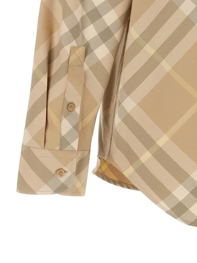 Shop Burberry Check Shirt In Beige