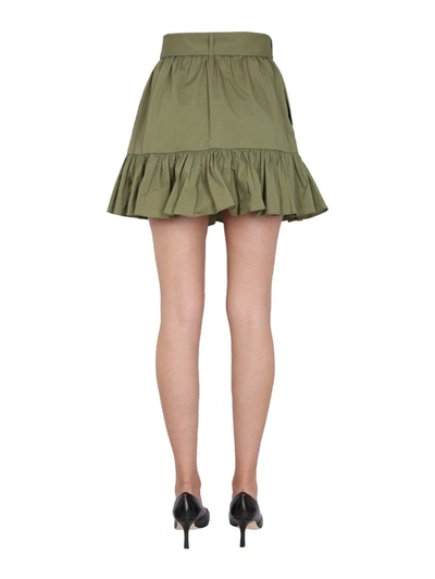 Shop Michael Michael Kors Michael Kors Cotton Skirt In Military Green
