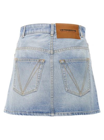 Shop Vetements Destroyed Skirts Light Blue