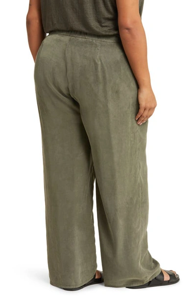 Shop Eileen Fisher Pleated High Waist Pants In Grove