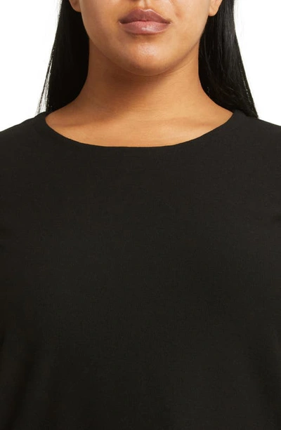 Shop Eileen Fisher Jewel Neck Shift Dress In Black