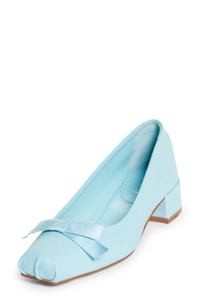 Shop Christian Louboutin Mamaflirt Square Toe Pump In 4118 Mineral/ Lin Mineral