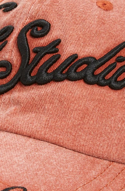 Shop Acne Studios Carliy Tourist Logo Embroidered Cotton Twill Baseball Cap In Brick Red