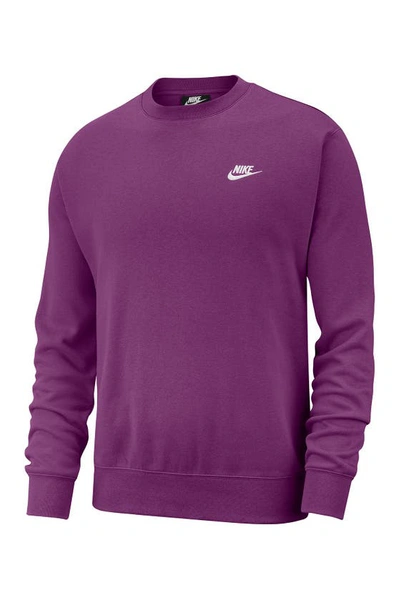 Shop Nike Club Crewneck Sweatshirt In Viotec/white