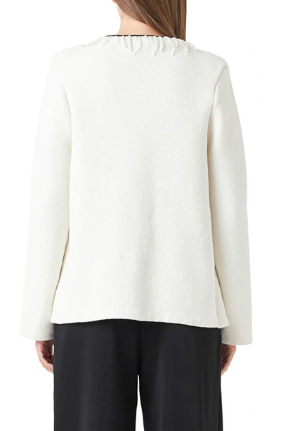 Endless Rose Imitation Pearl Trim Cardigan In Cream