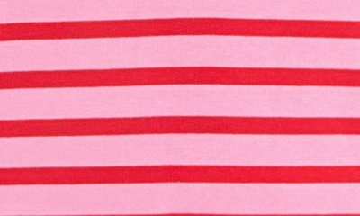 Shop English Factory Stripe Long Sleeve Polo In Pink/ Red