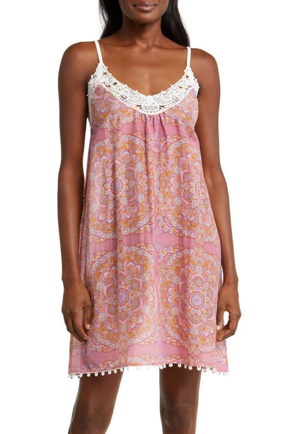 Shop Papinelle Ines Cotton & Silk Nightgown In French Rose