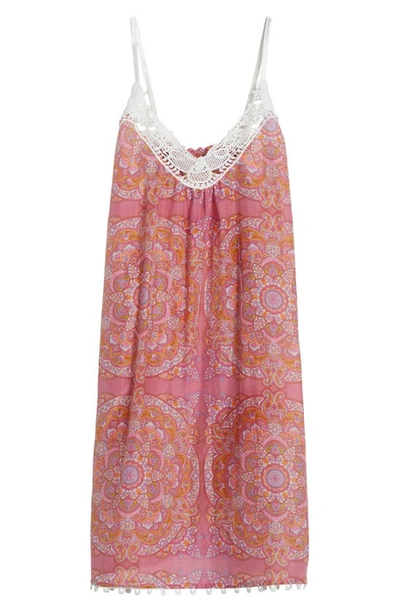Shop Papinelle Ines Cotton & Silk Nightgown In French Rose