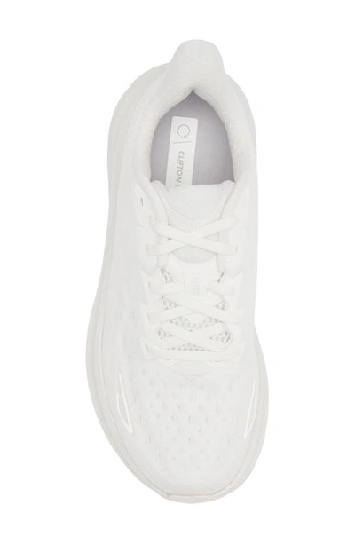Shop Hoka Clifton 9 Running Shoe In White/ White