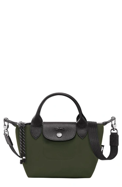 Longchamp Le Pliage Energy Xs Green Handbag With Adjustable And Removable Shoulder Strap In Tech Fabric Woman In Khaki/khaki