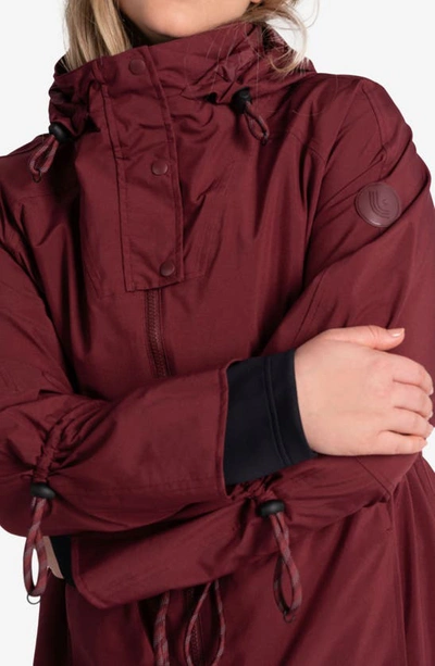 Shop Lole Piper Waterproof Oversize Rain Jacket In Burgundy