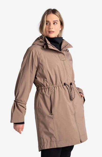 Shop Lole Piper Waterproof Oversize Rain Jacket In Fossil