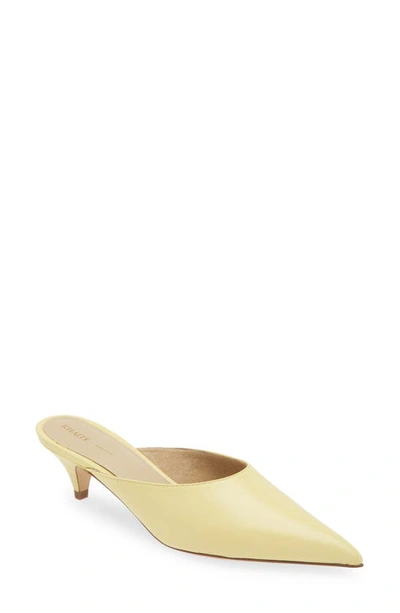 Shop Khaite River Kitten Heel Pointed Toe Mule In Pale Yellow