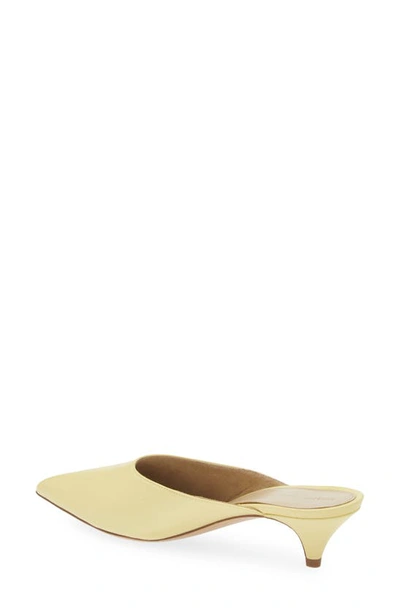 Khaite River Kitten Heel Pointed Toe Mule In Pale Yellow