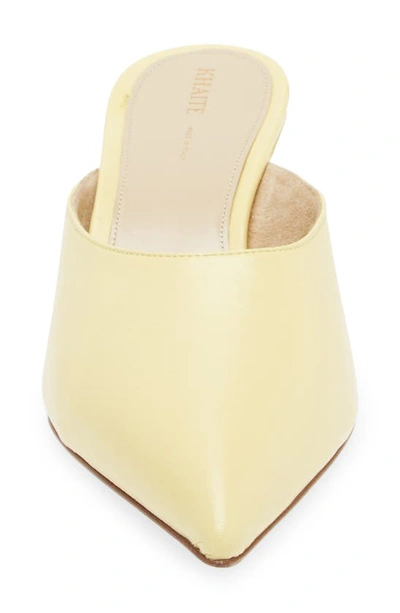 Shop Khaite River Kitten Heel Pointed Toe Mule In Pale Yellow