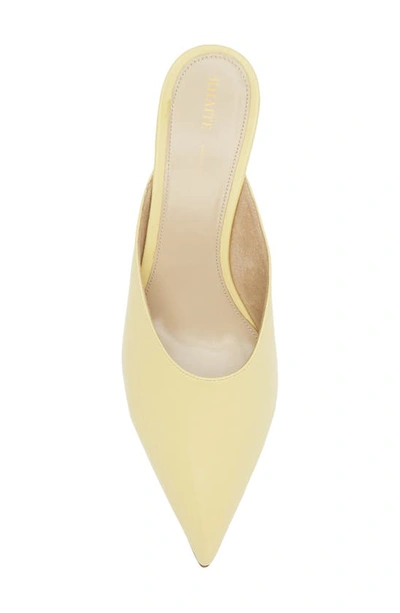 Shop Khaite River Kitten Heel Pointed Toe Mule In Pale Yellow