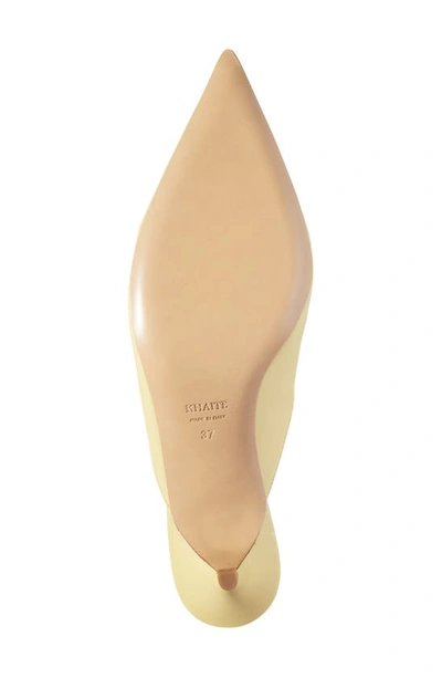 Shop Khaite River Kitten Heel Pointed Toe Mule In Pale Yellow