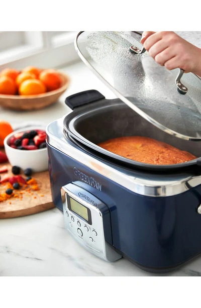 Greenpan Ceramic Nonstick 6-quart Slow Cooker In Oxford Blue