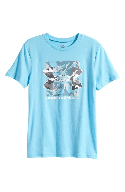 Shop Under Armour Kids' Box Logo Graphic Tee In Sky Blue