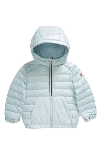 Shop Moncler Kids' Masserau Down Hooded Jacket In Light Blue