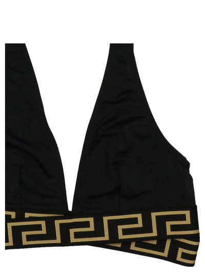 Shop Versace Logo Bikini Top Beachwear Black