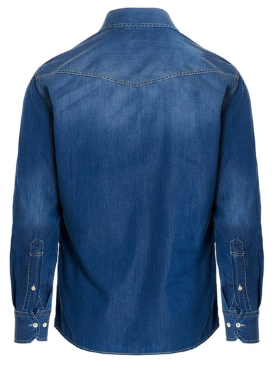 Shop Brunello Cucinelli Texan Shirt Shirt, Blouse Blue